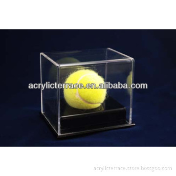 Acryilc tennis ball display case with black base
